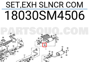 Honda 18030SM4506 SET,EXH SLNCR COM