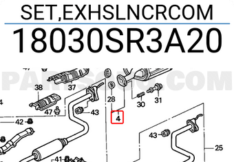 Honda 18030SR3A20 SET,EXHSLNCRCOM