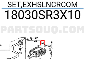 Honda 18030SR3X10 SET,EXHSLNCRCOM