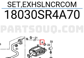 Honda 18030SR4A70 SET,EXHSLNCRCOM