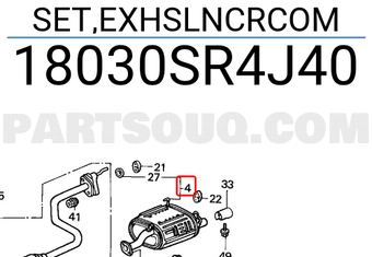 Honda 18030SR4J40 SET,EXHSLNCRCOM