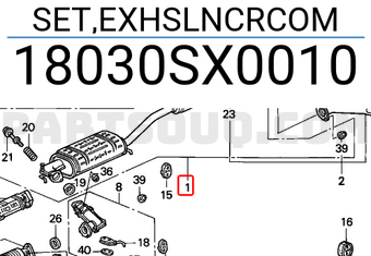 Honda 18030SX0010 SET,EXHSLNCRCOM