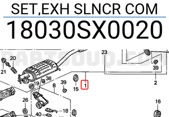 Honda 18030SX0020 SET,EXH SLNCR COM