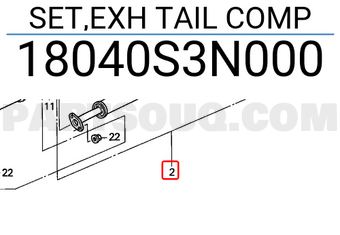 Honda 18040S3N000 SET,EXH TAIL COMP