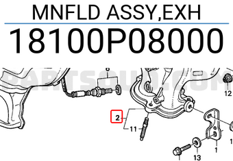 Honda 18100P08000 MNFLD ASSY,EXH