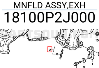 Honda 18100P2J000 MNFLD ASSY,EXH