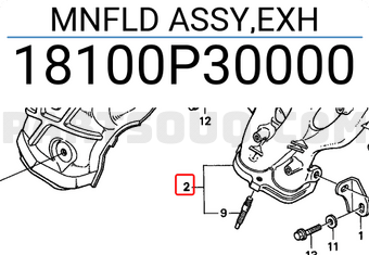 Honda 18100P30000 MNFLD ASSY,EXH