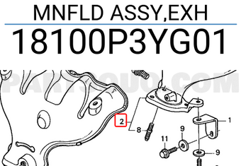 Honda 18100P3YG01 MNFLD ASSY,EXH
