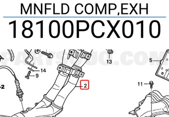 Honda 18100PCX010 MNFLD COMP,EXH