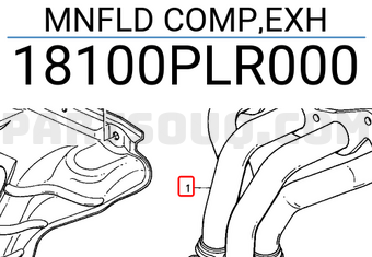 Honda 18100PLR000 MNFLD COMP,EXH