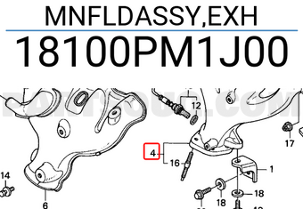 Honda 18100PM1J00 MNFLDASSY,EXH