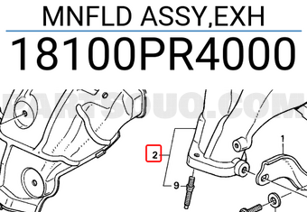 Honda 18100PR4000 MNFLD ASSY,EXH
