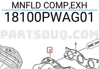 Honda 18100PWAG01 MNFLD COMP,EXH