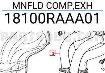 Honda 18100RAAA01 MNFLD COMP,EXH