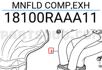 Honda 18100RAAA11 MNFLD COMP,EXH