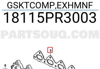 Honda 18115PR3003 GSKTCOMP,EXHMNF