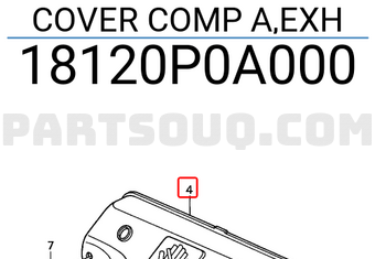 Honda 18120P0A000 COVER COMP A,EXH