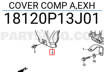 Honda 18120P13J01 COVER COMP A,EXH