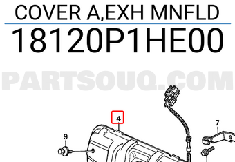 Honda 18120P1HE00 COVER A,EXH MNFLD