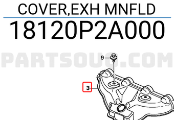 Honda 18120P2A000 COVER,EXH MNFLD
