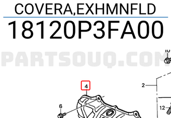 Honda 18120P3FA00 COVERA,EXHMNFLD