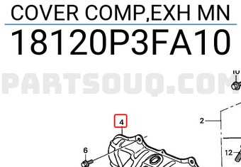 Honda 18120P3FA10 COVER COMP,EXH MN