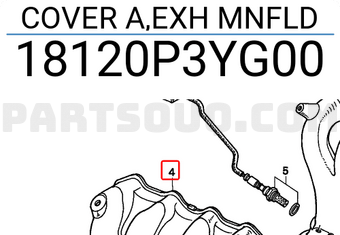 Honda 18120P3YG00 COVER A,EXH MNFLD