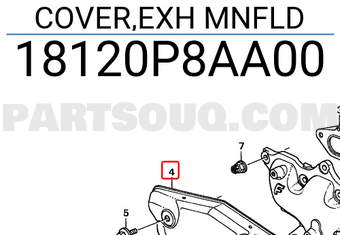 Honda 18120P8AA00 COVER,EXH MNFLD