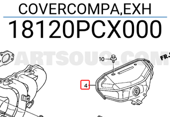 Honda 18120PCX000 COVERCOMPA,EXH