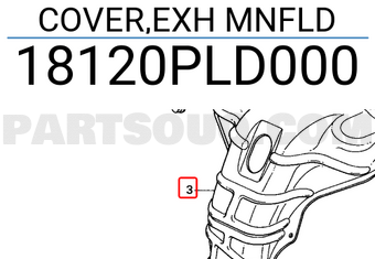 Honda 18120PLD000 COVER,EXH MNFLD
