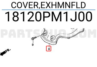 Honda 18120PM1J00 COVER,EXHMNFLD
