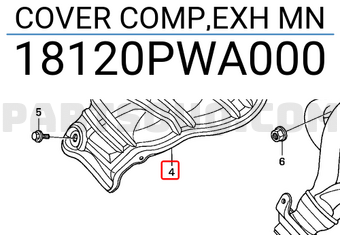 Honda 18120PWA000 COVER COMP,EXH MN