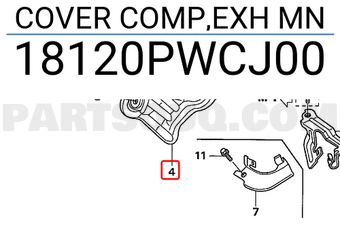 Honda 18120PWCJ00 COVER COMP,EXH MN