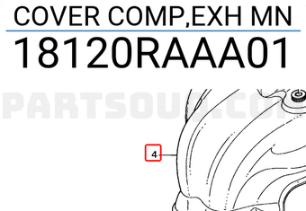 Honda 18120RAAA01 COVER COMP,EXH MN
