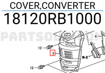 Honda 18120RB1000 COVER,CONVERTER
