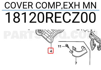 Honda 18120RECZ00 COVER COMP,EXH MN