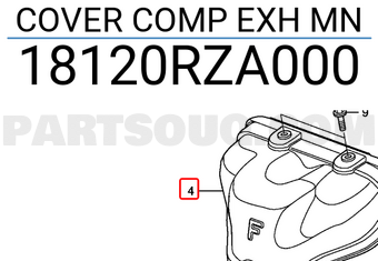 Honda 18120RZA000 COVER COMP EXH MN