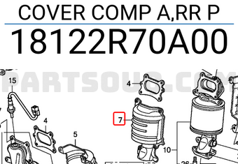 Honda 18122R70A00 COVER COMP A,RR P