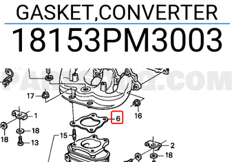 Honda 18153PM3003 GASKET,CONVERTER