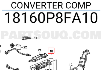 Honda 18160P8FA10 CONVERTER COMP