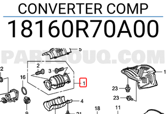 Honda 18160R70A00 CONVERTER COMP