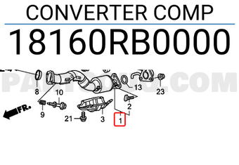 Honda 18160RB0000 CONVERTER COMP