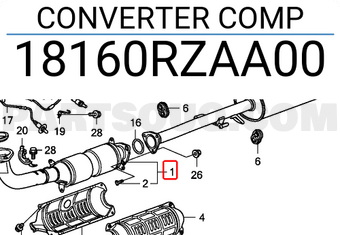 Honda 18160RZAA00 CONVERTER COMP