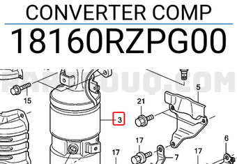 Honda 18160RZPG00 CONVERTER COMP