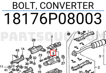 Honda 18176P08003 BOLT, CONVERTER