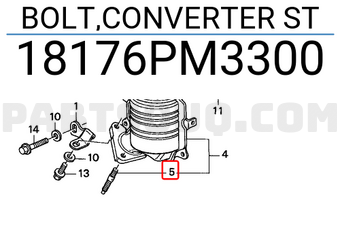 Honda 18176PM3300 BOLT,CONVERTER ST