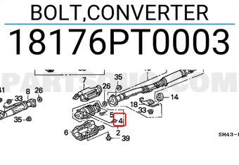 Honda 18176PT0003 BOLT,CONVERTER