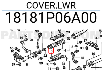 Honda 18181P06A00 COVER,LWR
