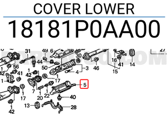 Honda 18181P0AA00 COVER LOWER