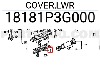 Honda 18181P3G000 COVER,LWR